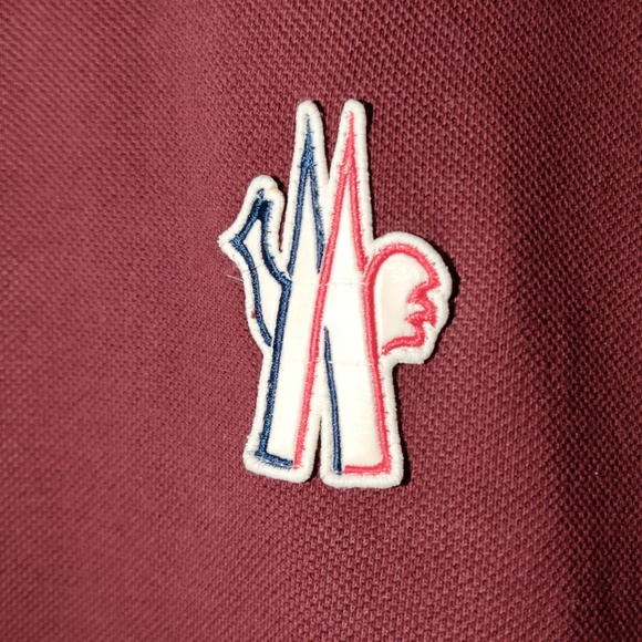 Moncler Grenoble polo wine and royal blue - Picture 2 of 7